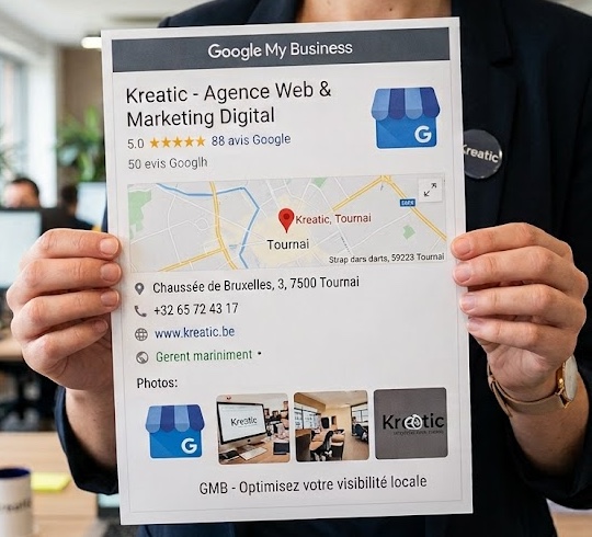 Fiche Google Business Profile de KREATIC Belgique
