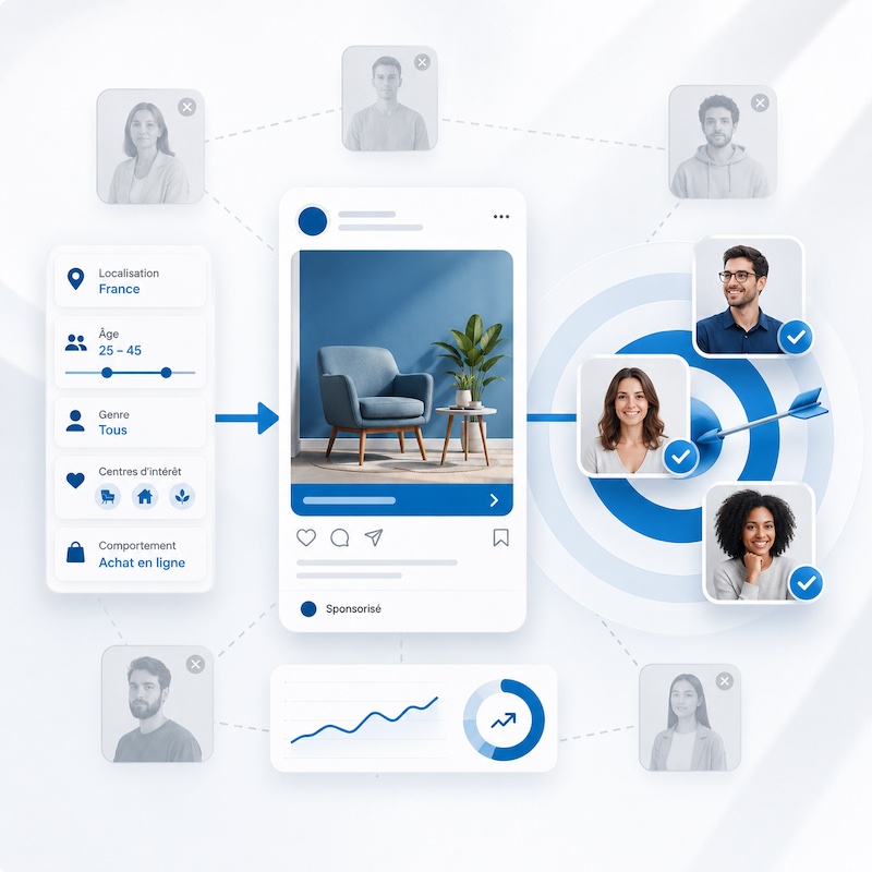 Ciblage publicitaire sur Facebook Instagram et LinkedIn