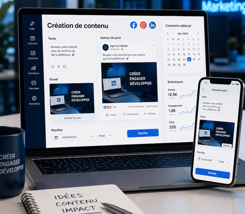 Cr&eacute;ation de contenu pour les r&eacute;seaux sociaux