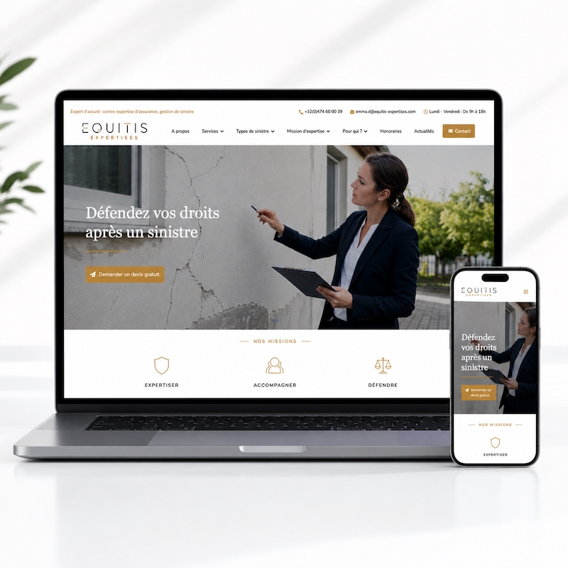 Cr&eacute;ation de site internet vitrine professionnel en Belgique