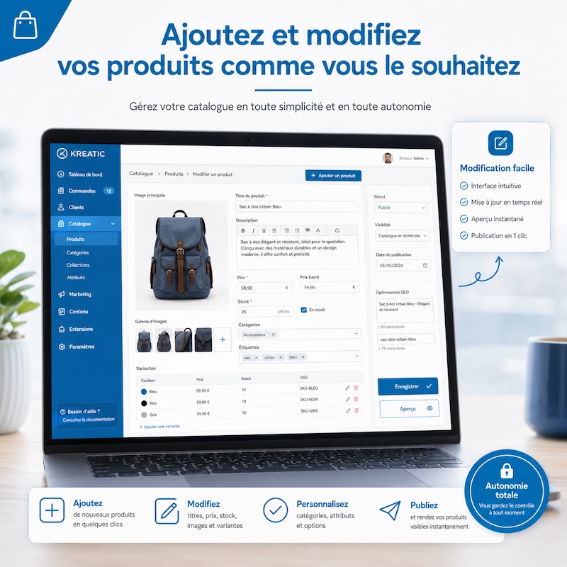 modification site internet catalogue