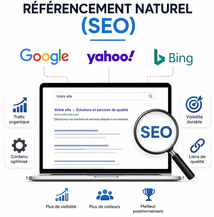 Référencement naturel SEO réalisé par KREATIC Belgique