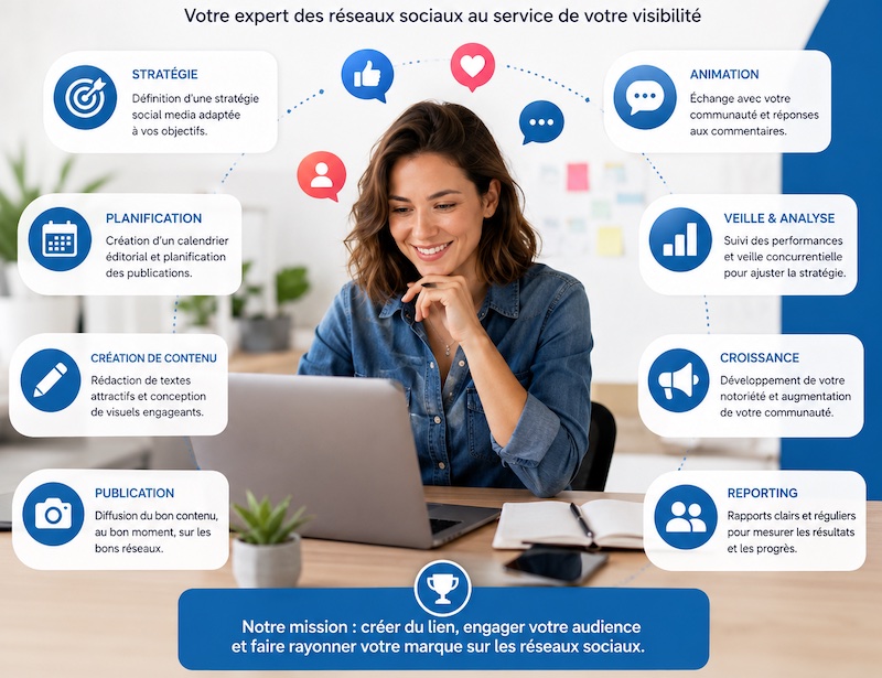 Community manager pour la gestion des r&eacute;seaux sociaux