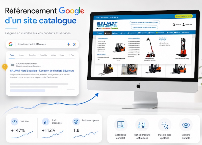 Exemple de fiche produit dans un catalogue en ligne