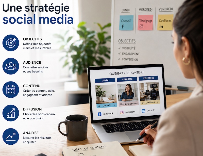 Strat&eacute;gie social media et calendrier &eacute;ditorial