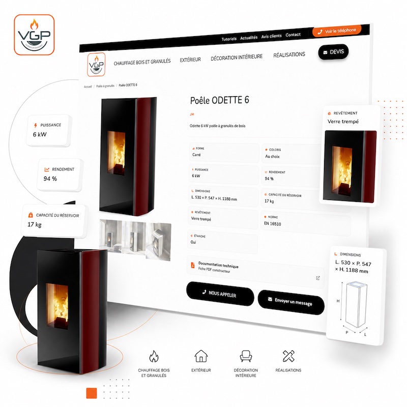 Exemple de fiche produit dans un catalogue en ligne